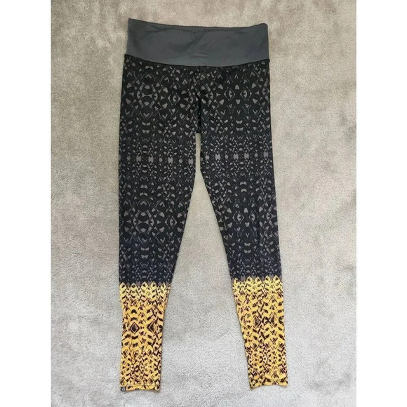 Onzie Gray and Yellow Printed Yoga Legging sz M/L - Picture 1 of 7